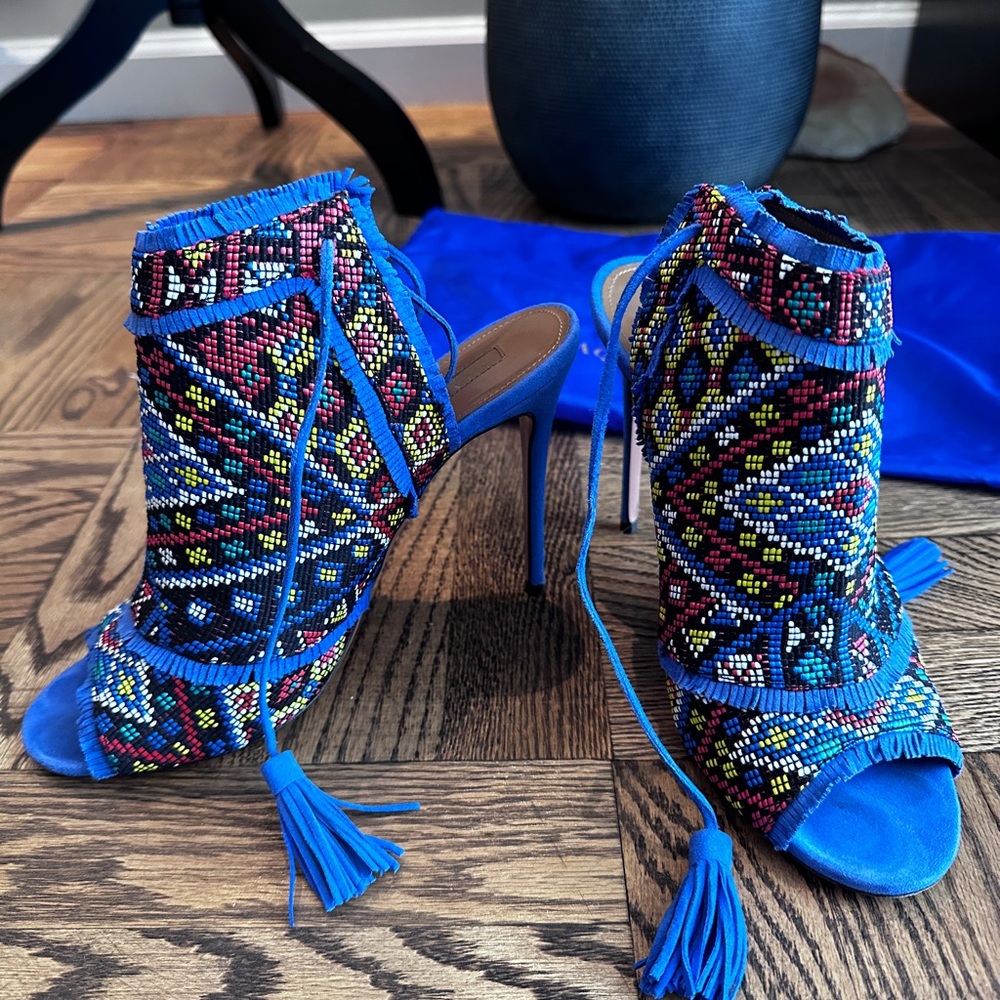 Aquazzura Colorado embroidered suede sandals